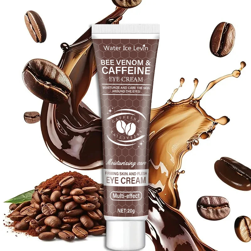 Natural Caffeine Powerful Moisturizing Firming Eye Cream 20g for Puffy and Dark Circles Post-Lifting Area after Using, Reduce Wrinkles and Aging, Light Beige Relaxation