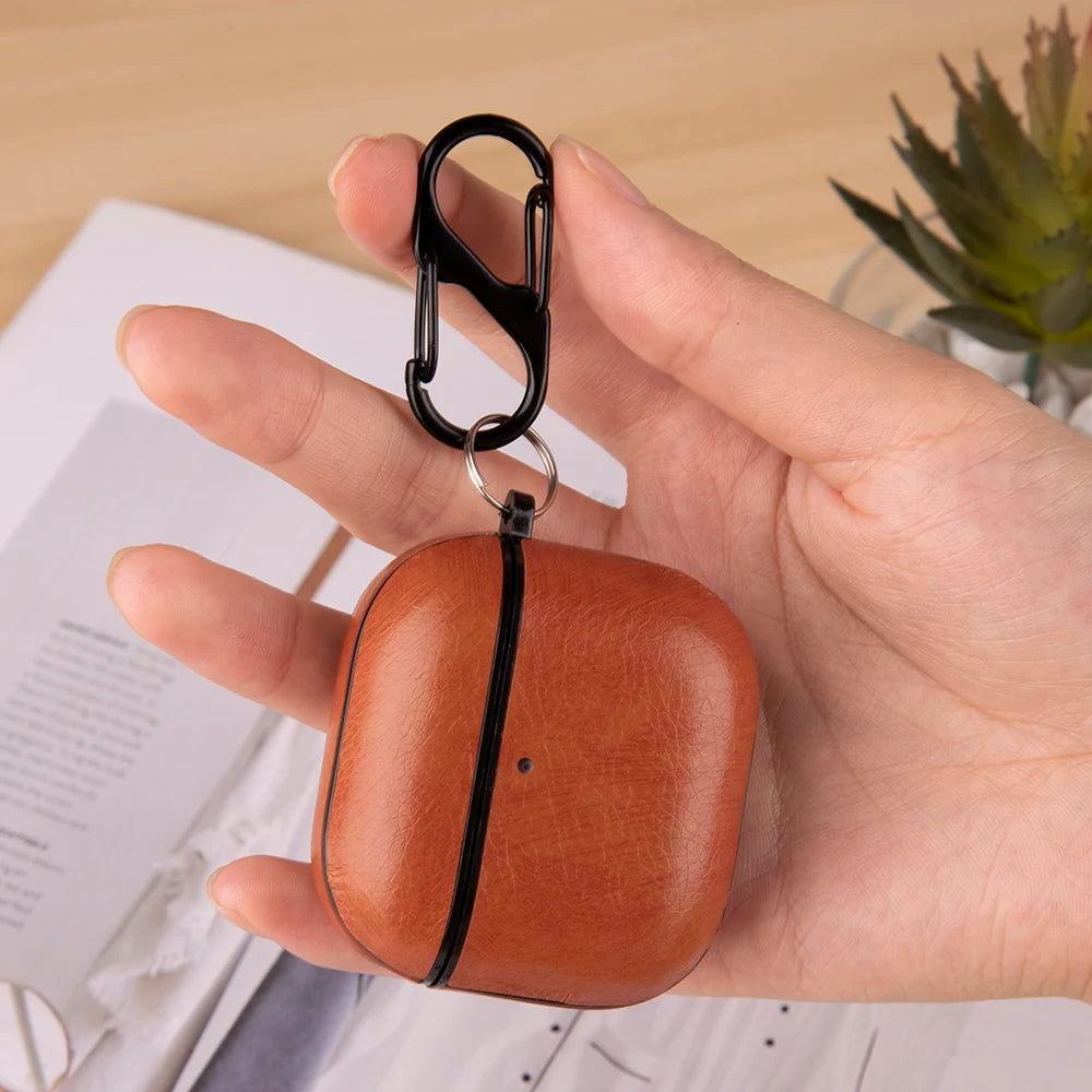 Retro Leather PU Case For AirPods 4 4th ANC 2024 Cover With Cleaner Pen Headphone Wireless Charging Box For AirPods 4 Coque Capa