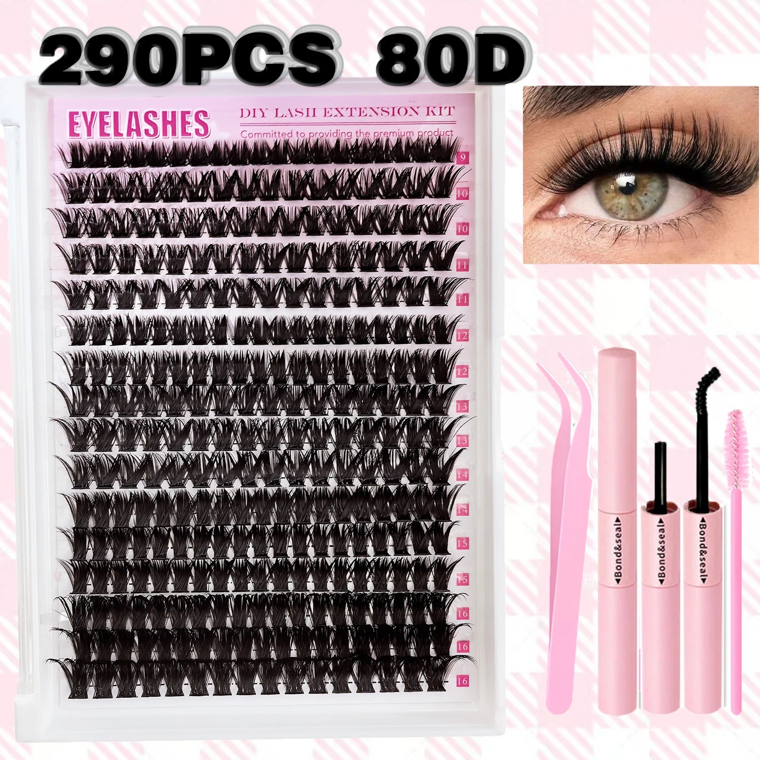 Voluminous Fluffy Cluster Lashes Kit – 200/290/666 Cluster 80D100D Show-Stopping Party Looks! Curated Length Mix