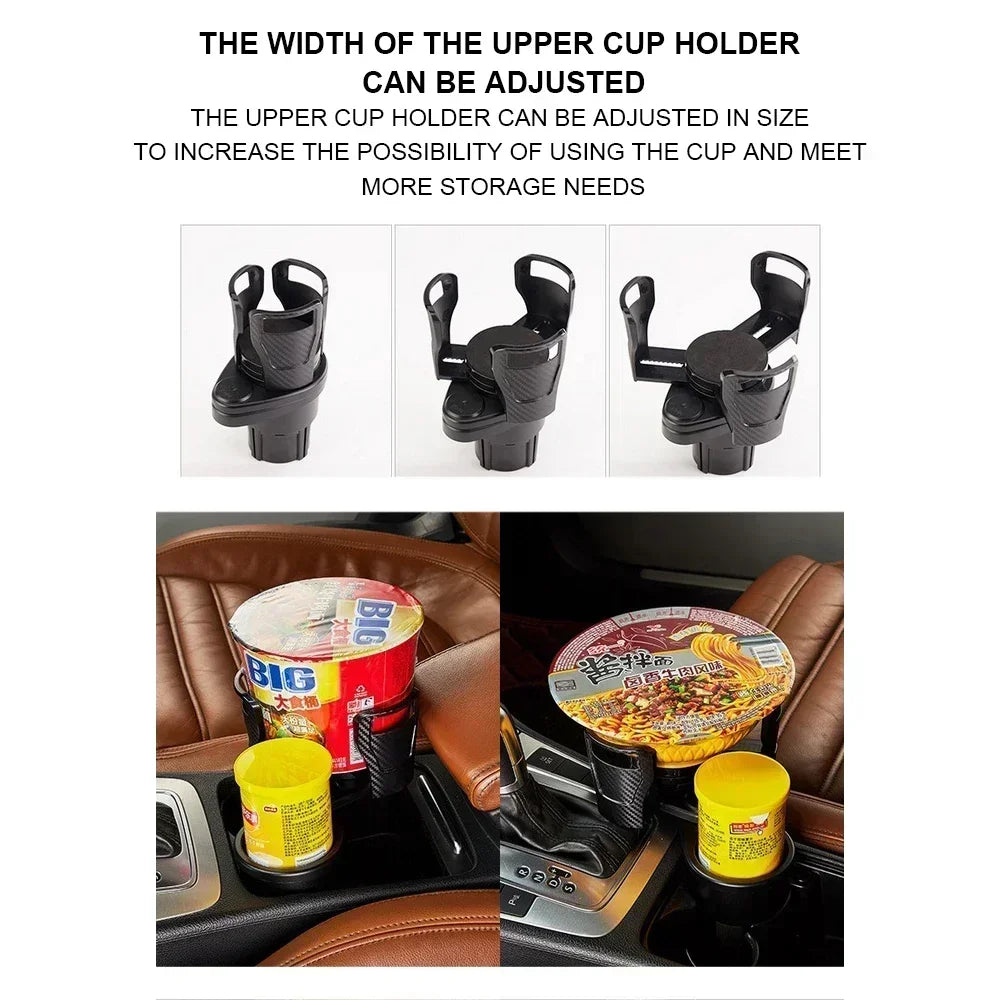 2026 Car Cup Holder Multifunction Adjustable Dual Cup Holder Expander Adapter Car Cup Mount Mobile Phone Holder
