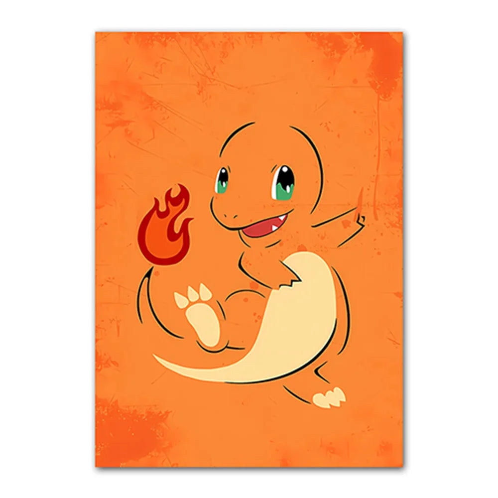 Cartoon Anime Poster Pokemon Pokémon Pikachu Watercolor Art Kids Room Decoration Wall Hanging Painting Kids Gift