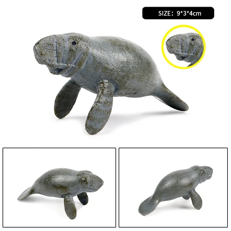 Oenux Simualtion Cute Forest Wild Animals Action Figures Owl Pangolin Manatee Rabbit Model Miniature Cake Toppers Kids Gift Toy