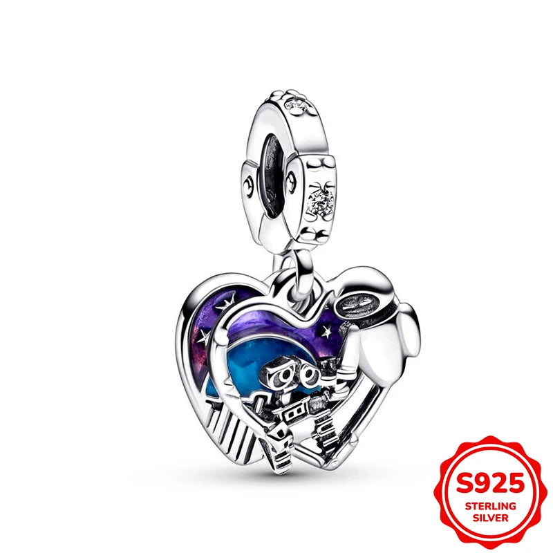 Hot Sale Charms Silver 925 Disney Pendant Beads Fits 3mm Bracelet Bangle Necklace For Women Luxury DIY Jewelry Making Fine Gifts