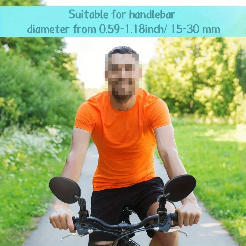 1/2PCS  Bike Mirrors, Acrylic Convex Oval Rearview for Cycling360° Rotatable Shockproof Handlebar Mount Mirrors for Mountain &