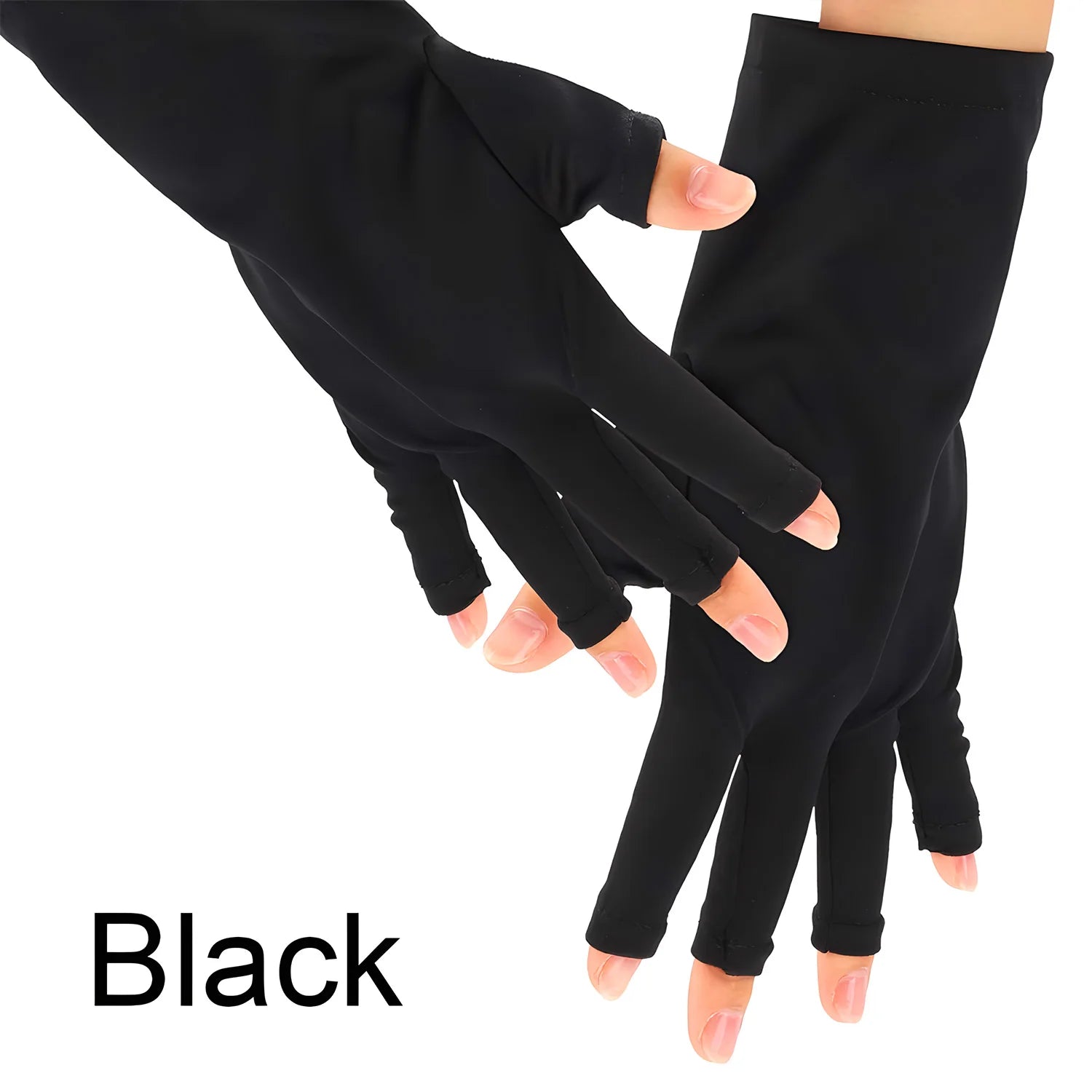 Anti UV Gloves Gel Professional Protection Gloves For ManicuresProtect Hands Nail Art Stretchy Fingerless Glove For Home Outdoor