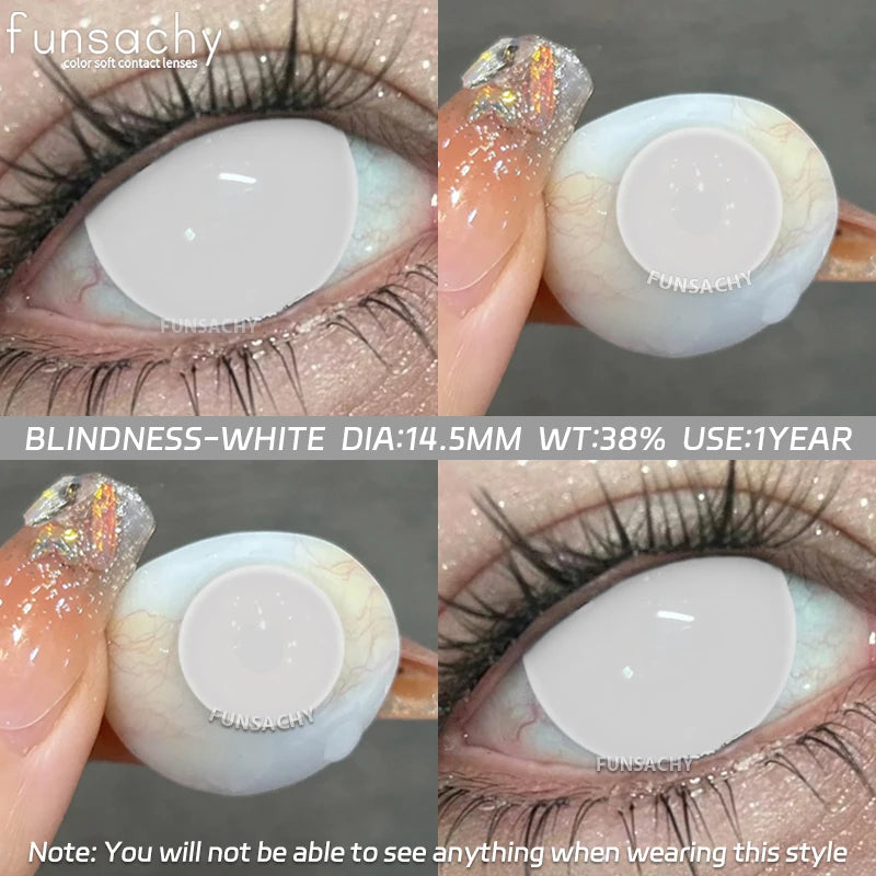 FUNSACHY 1Pair Colorful Cosplay Contact Lenses for Eyes Colored Fashion Pink Contacts Lens Green Cosmetic Pupil Yearly Red Lens