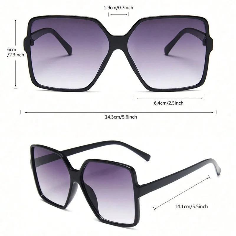 1/3/4/5pcs Fashion Oversize Square Sunglasses Women Luxury Brand Personlity Gradient Sun Glasses Female Outdoor Shades Oculos