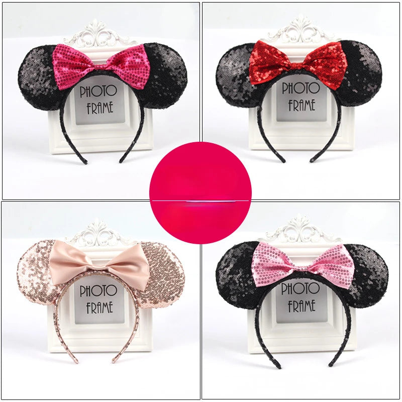 2023 New Cute Performance Party Headband Mickey Minnie Headband Mickey Mouse Bow DY Black Ear Headband Christmas HairAccessories