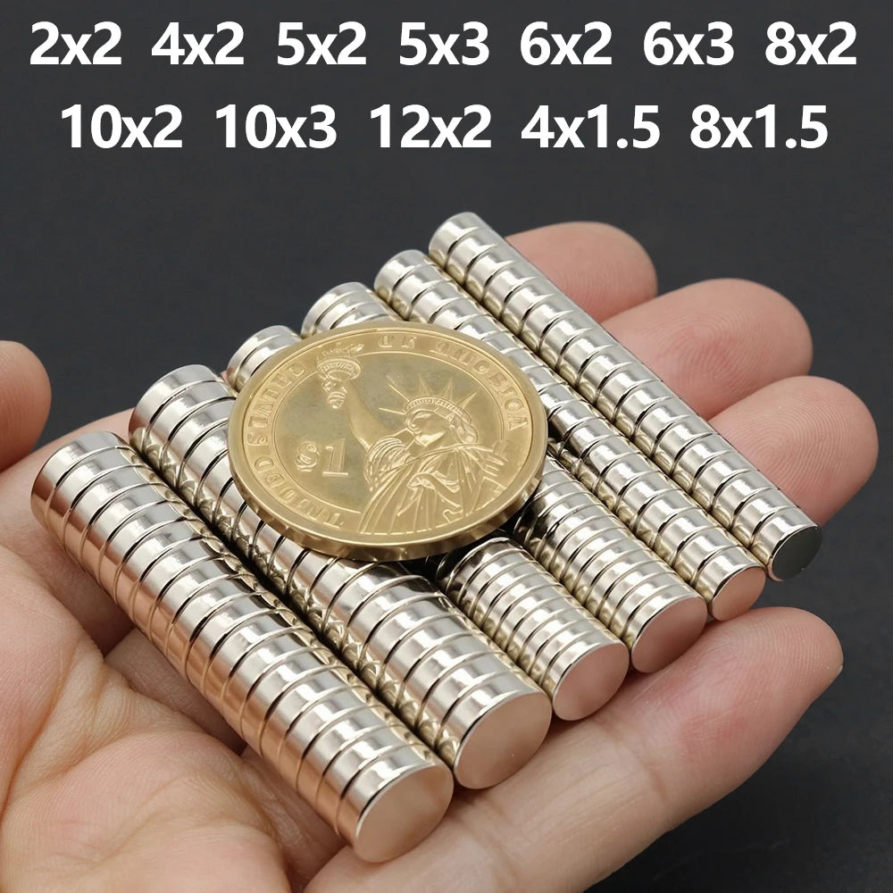 Powerful Neodymium Magnet N35 NdfeB Permanent Magnetic imanes Round Super Strong Fridge Magnets DIY 2/4/5/6/8/10x2/3mm