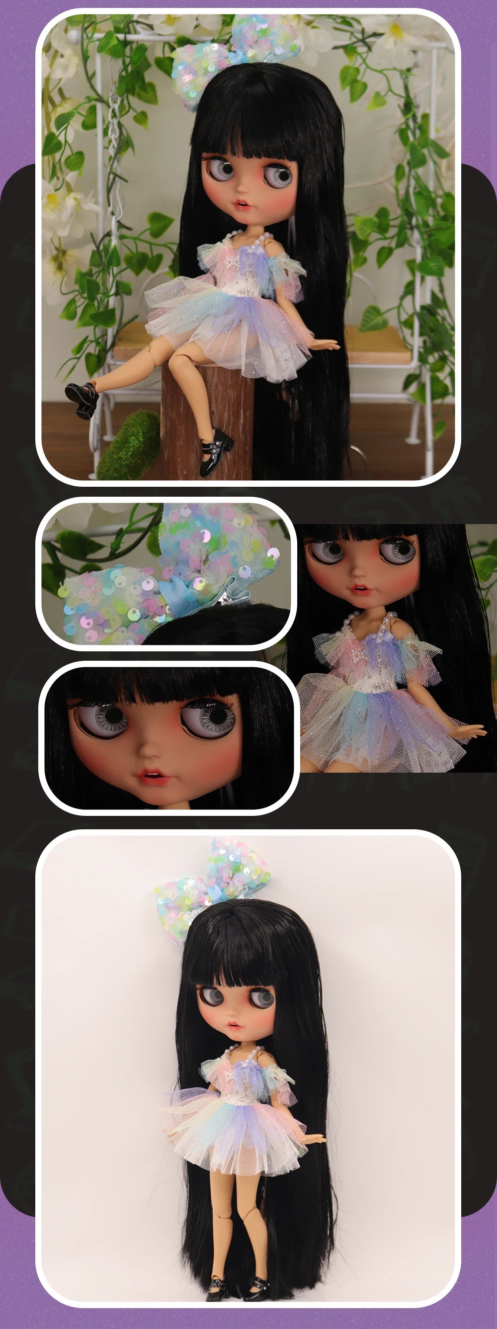 ICY DBS Blyth Doll Pouting Mouth Tan Skin Matte Face Joint Body 1/6 BJD OOAK Ob24 Anime Girl