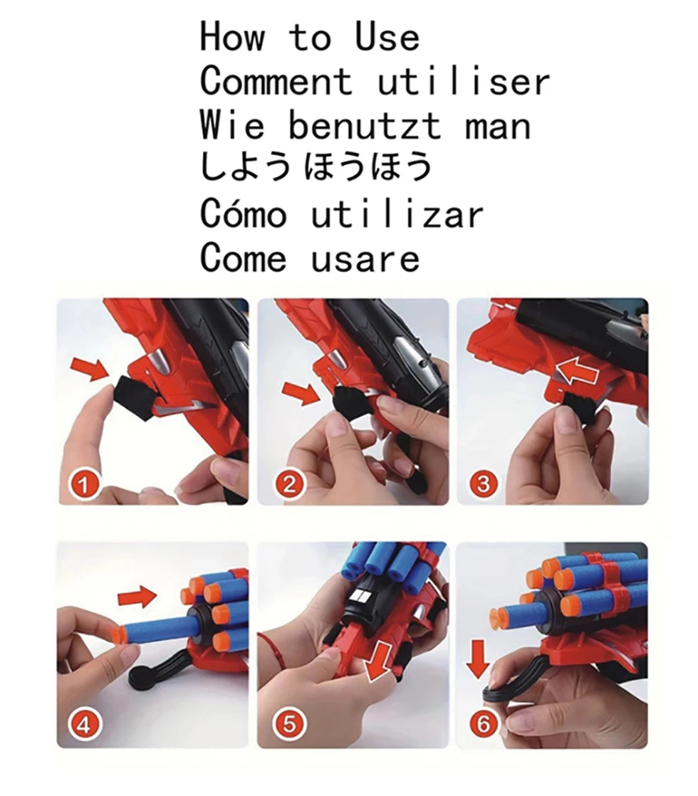 Spider Launcher Chidlren Toy Glove Web Shooters Halloween Wristband Prop Boys Cosplay Figure Game Christmas Kids Present Toys
