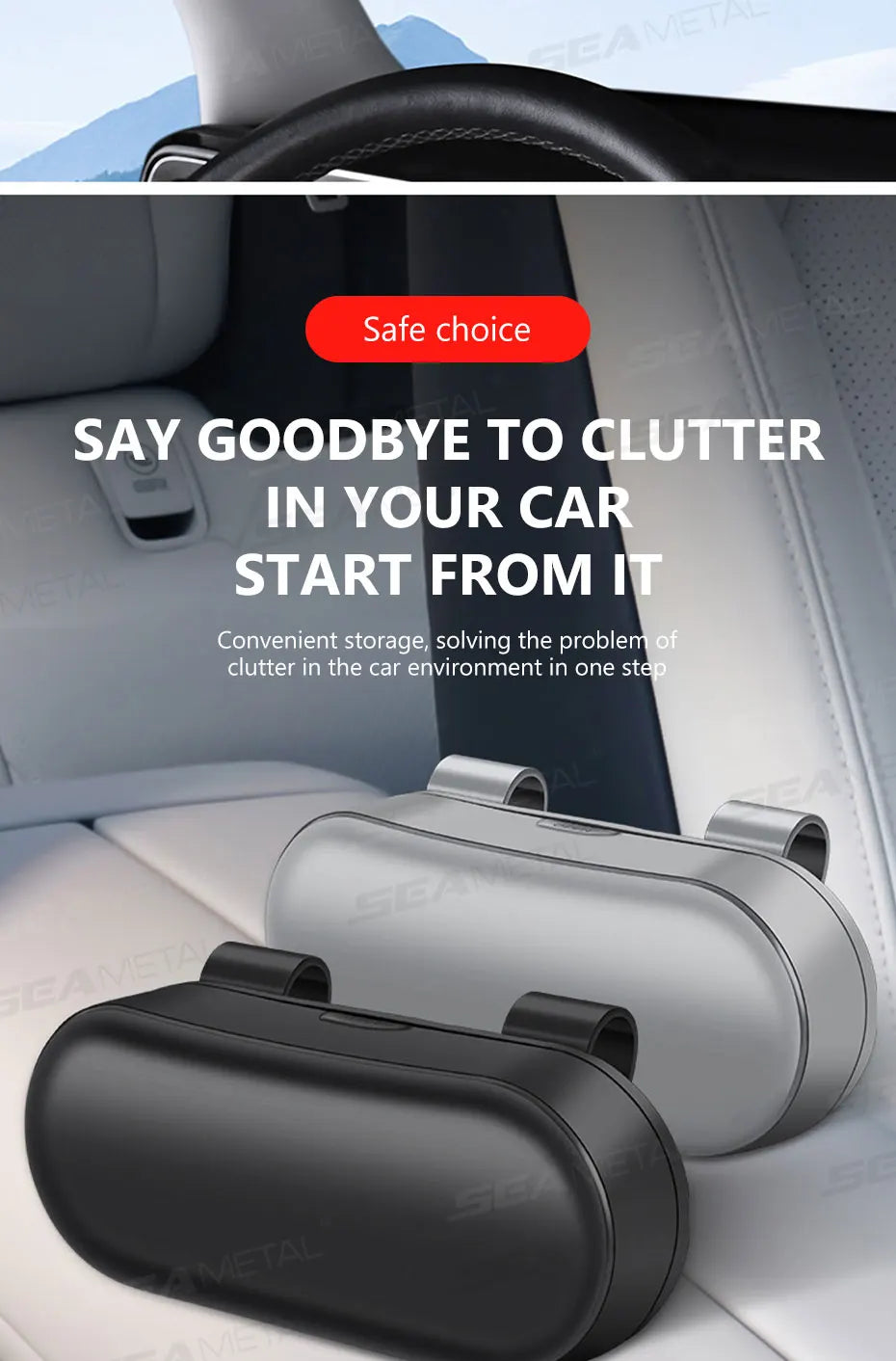 SEAMETAL Car Sun Visor Glasses Case Anti-Scratch Sunglasses Storage Box Glasses Holder Organizer Universal for 99% Car Models