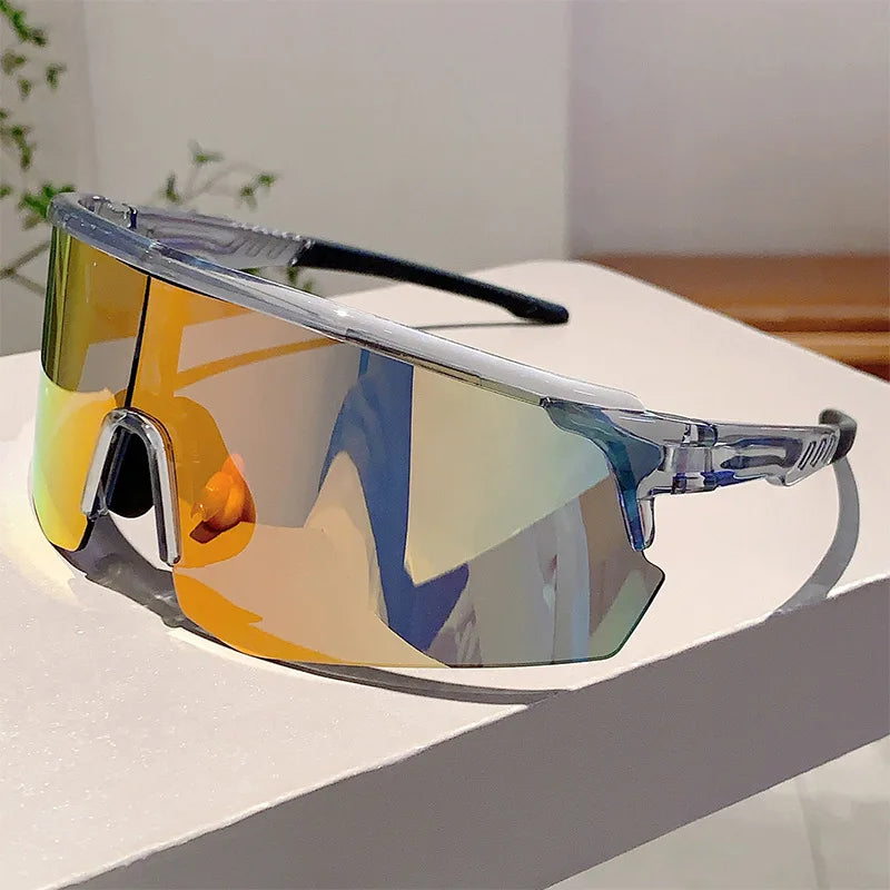 Oversized Fashion Cycling Sunglasses Anti Wind Flash Coating Protective Glasses UV400