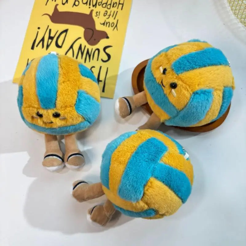 Soft Plush Cartoon Volleyball Toy, Fun Sports-Themed Keychain and Bag Decor