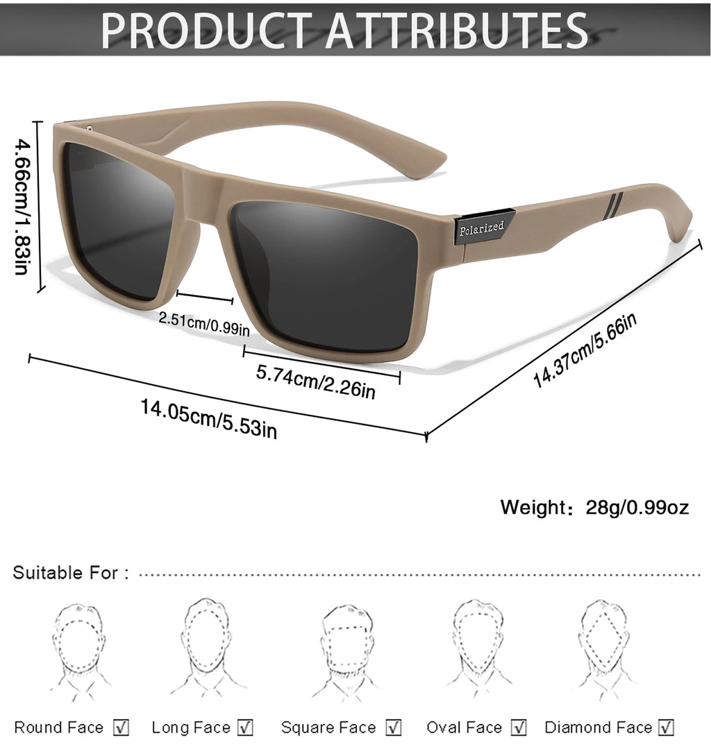 Retro Style Square Frame Polarized Cycling Sunglasses Men Night Vision Car Driving Sunglass Dirt Bike Motorcycle Glasses UV400