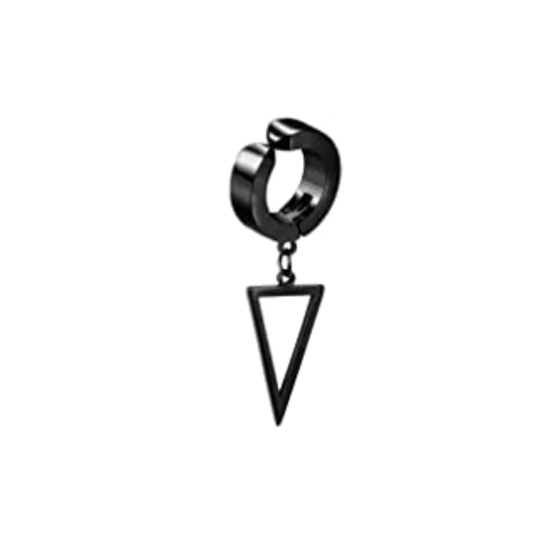 1 Pcs Clip On Hoop Earrings For Men Women Stainless Steel Fake Non Piercing Magnetic Dangle Earring Black Huggie Hoop