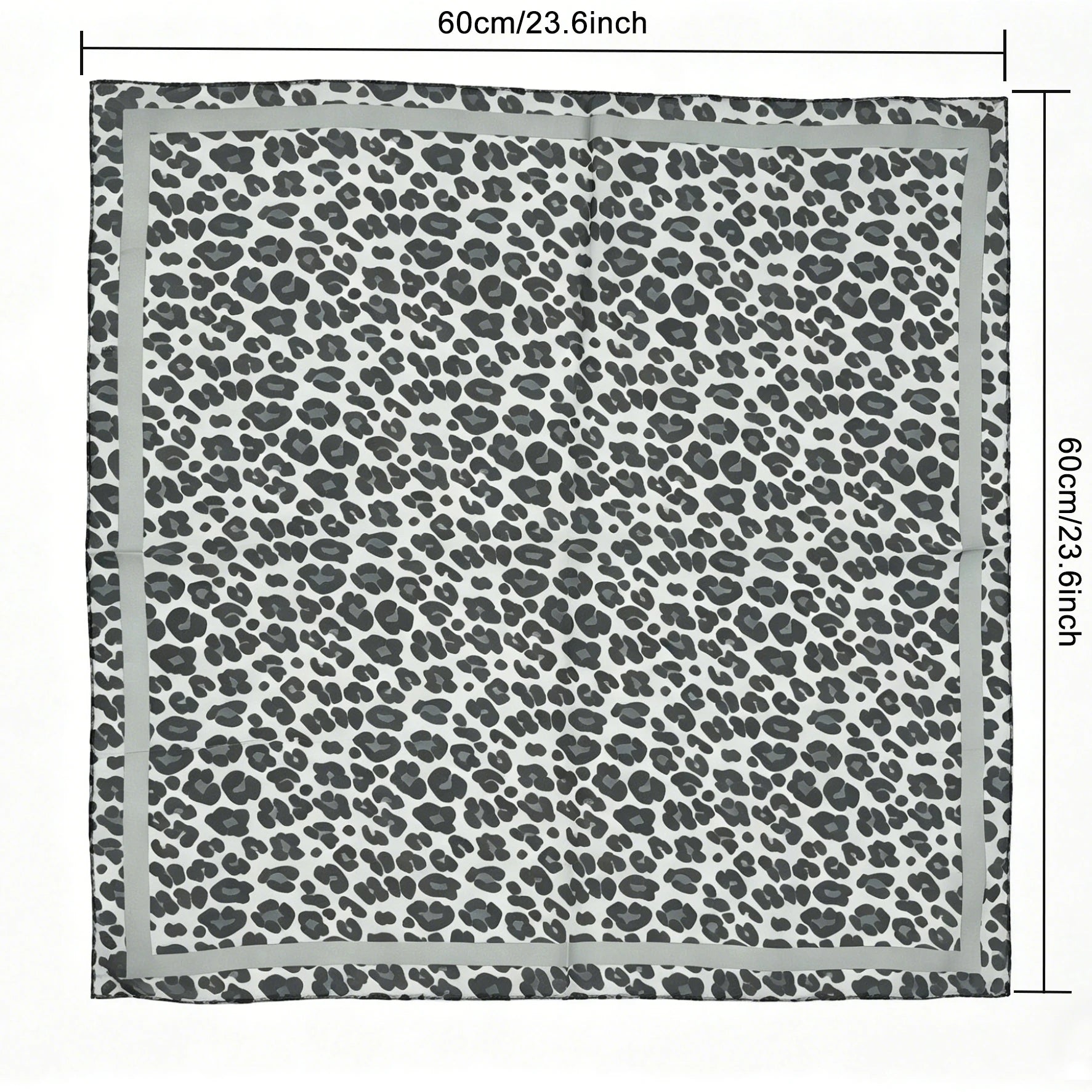Leopard Print Magnetic Buckle Scarf, 60cm Square Thin Chiffon Neck Scarf, Quick & Easy Wear Fastening Neck Wrap,Decorative Scarf