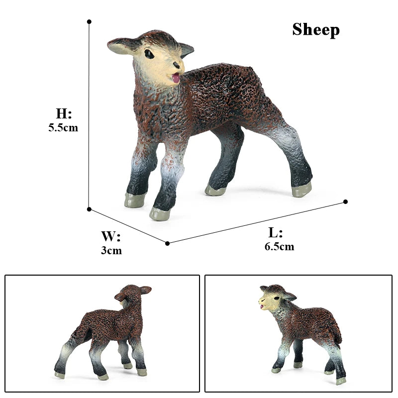 Oenux Classic Farm Animal Simulation Sheep Goat Argali Antelope Model Action Figure Poultry Figurines Cute Toy For Kid Gift