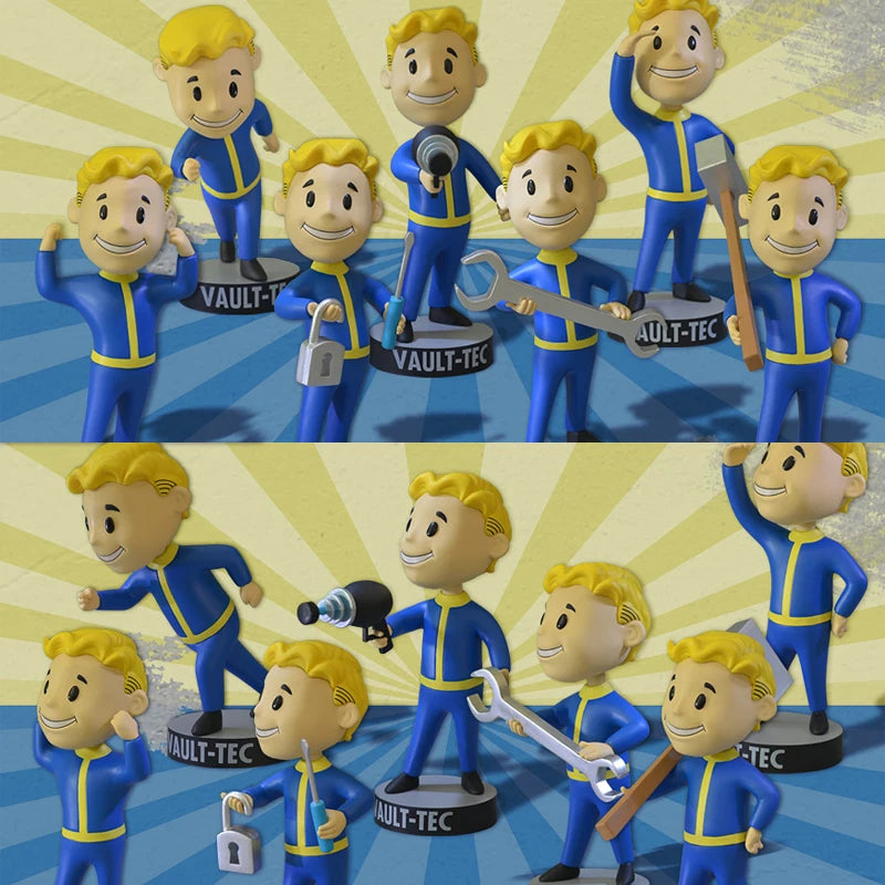 Hot Vault Boy Generation 7 Shaking Anime Action Figure Statue Model Room Ornament Toys Collectible Childrens Surprise Xmas Gifts