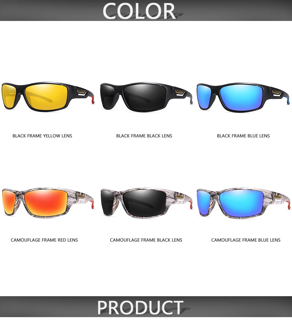 LOISRUBY Polarized Cycling Sunglasses Camouflage Driving Outdoor Sports Fishing Running Goggles UV400 Tacakle Eyewear