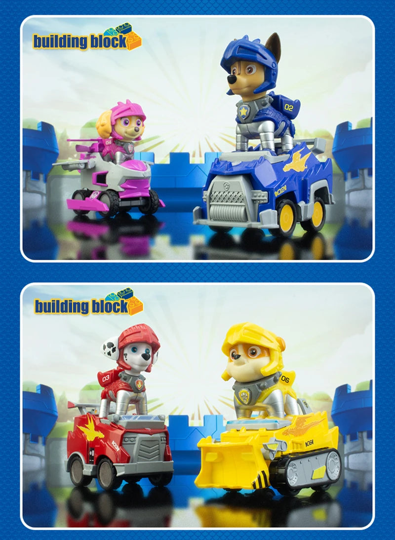 Genuine Paw Patrol PVC Cartoon Model Car 4-6cm Ryder Mashall Chase Rubble Skye Puppy Patrol Toys Figure Children Christmas Gifts