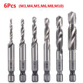 Hex Shank Titanium Plated HSS Screw Thread Metric Tap Drill Bits Screw Machine Compound Tap M3 M4 M5 M6 M8 M10 Hand Tools