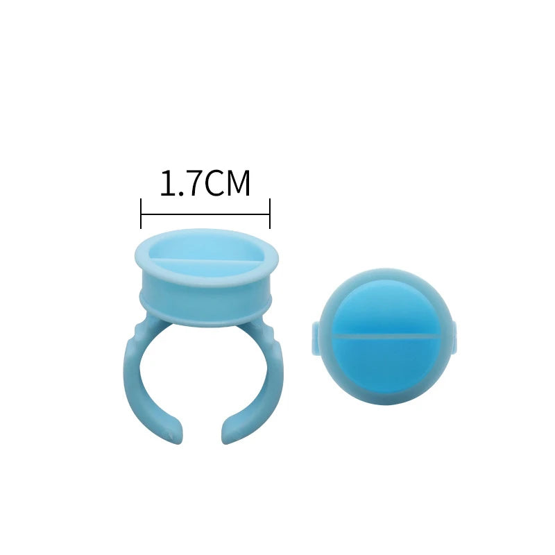 AILEISHI 100Pcs Disposable Eyelash Glue Fan Cup Rings Holder Container Tattoo Pigment Eyelash Extension Tools Lash Supplies