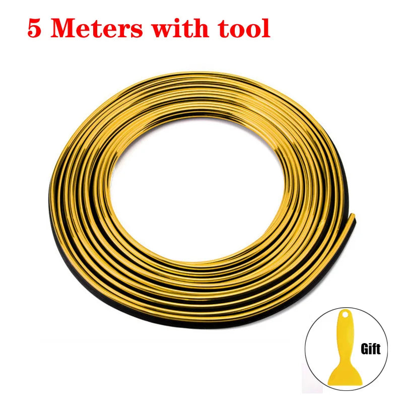 Car Moulding Decoration Flexible Strips1/3/5M Interior Auto Mouldings Car Cover Trim Dashboard Door Edgein Car-styling Universal