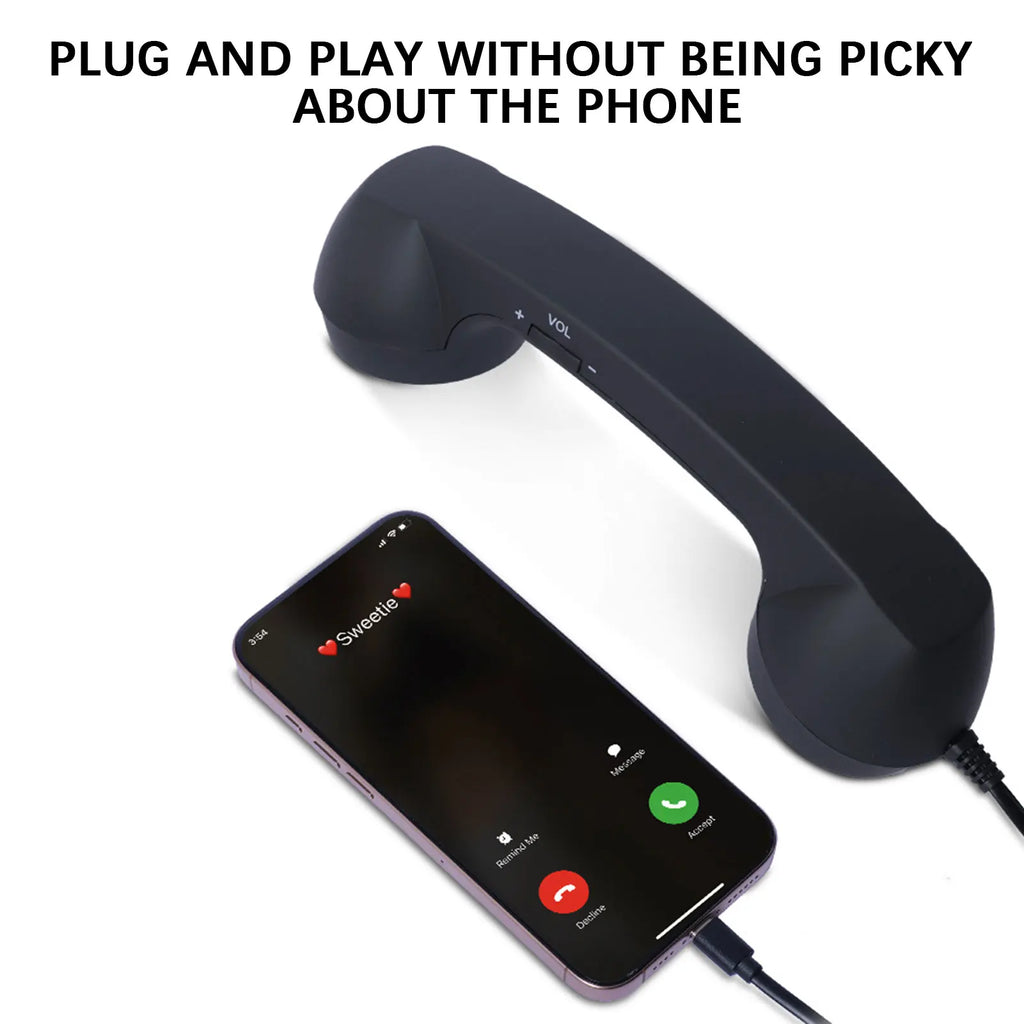 Wired Type-C Mobile Calls Telephones Receiver Antique Style Call Accessory Plug Play Clear Calls Handset Headset Companion