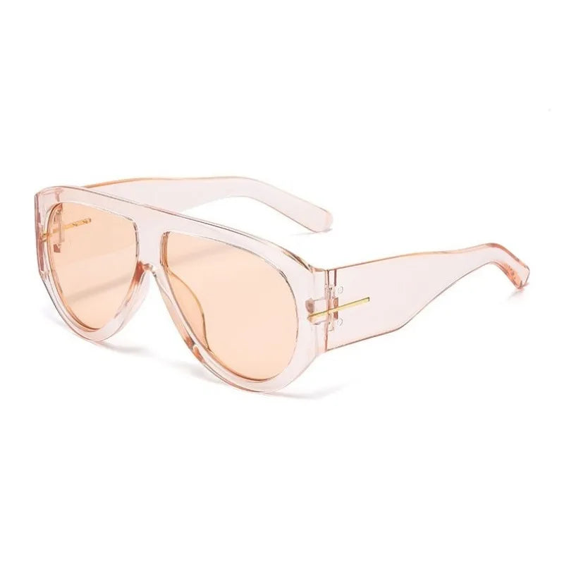 New Trendy Oversized Large Frame Y2K Cat Eye Sunglasses for Women Vintage Retro Oval Gradient Sunglasses UV400 Decoration Shades