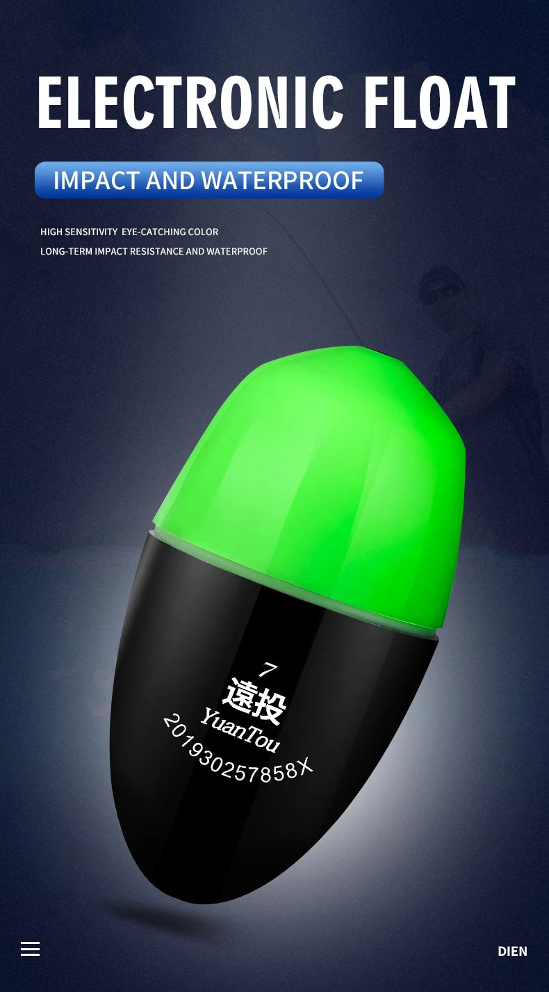 Luminous Fishing Float Set High Sensitivity Buoy Adjustable Red&Green Color Bobber Waterproof Electronic Fishing Floats
