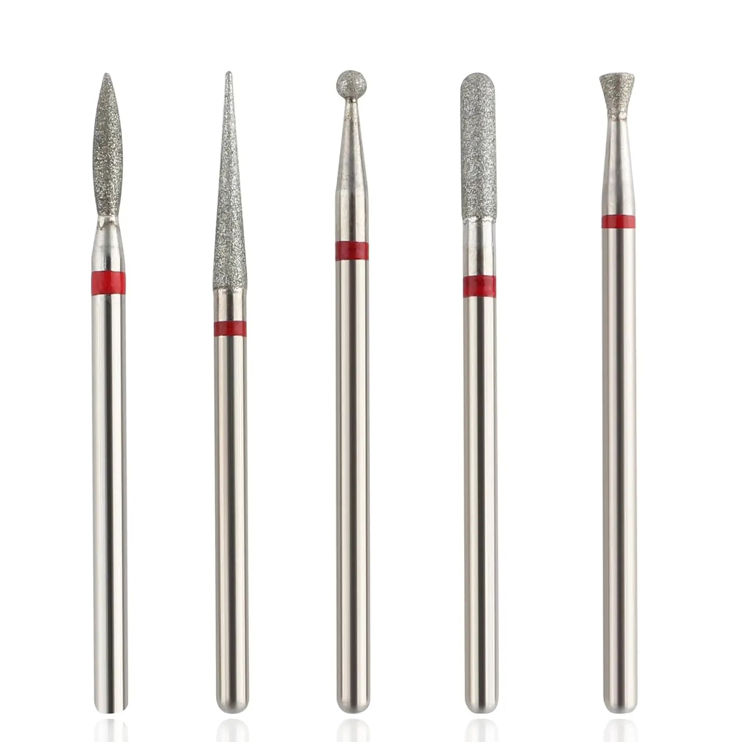 5PCS Diamond Nail Drill Bit Set of Milling Cutters for Manicure Diamond Bit Cuticle Remove Nail Bits for Electric Drill Machine