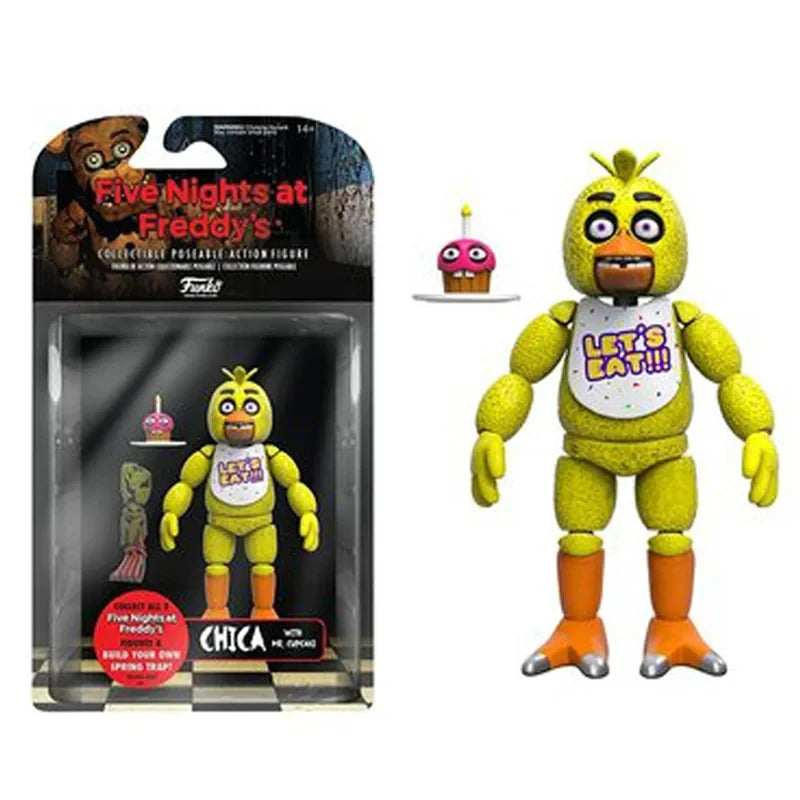 14cm FNAF Figures Nightmare Freddy Bonnie Foxy Chica Action Figure Movable Blacklight Freddy Frostbe Collection Toys