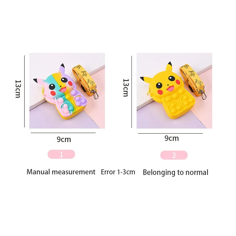 Pokemon Pikachu Lovely Fashion Bag Princess Small Storage Silicone Purse Messenger Cartoon Figures Model Toy Children's Gift Bag