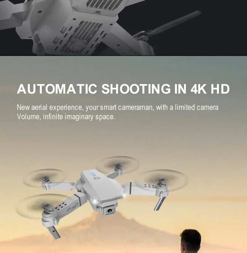 New E88 Pro RC Drone 4K 1080P Wide Angle Dual HD Camera Foldable Quadcopter WiFi FPV Altitude Hold