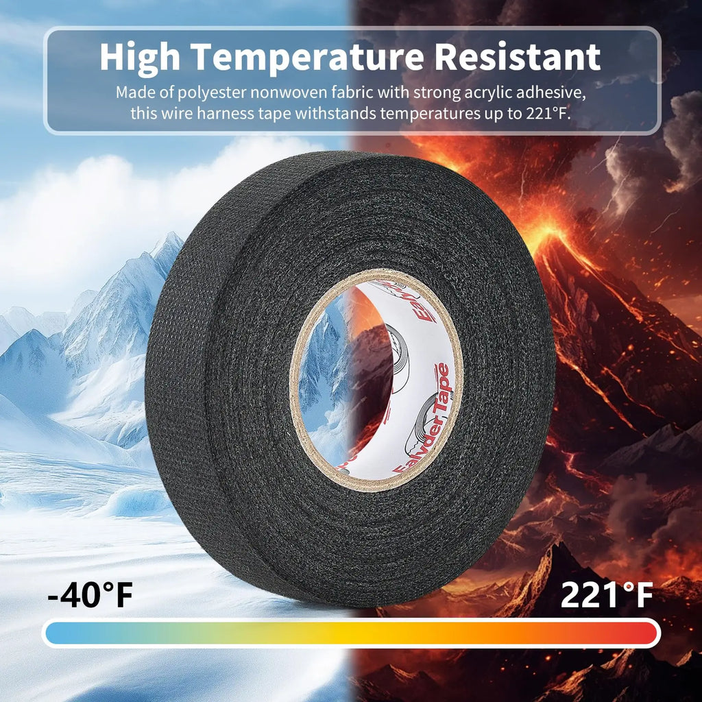 Electrical Tape Heat Resistant Harness Tape Insulation Automotive Fabric Cloth Tape Waterproof Noise Resistance Adhesives Tapes