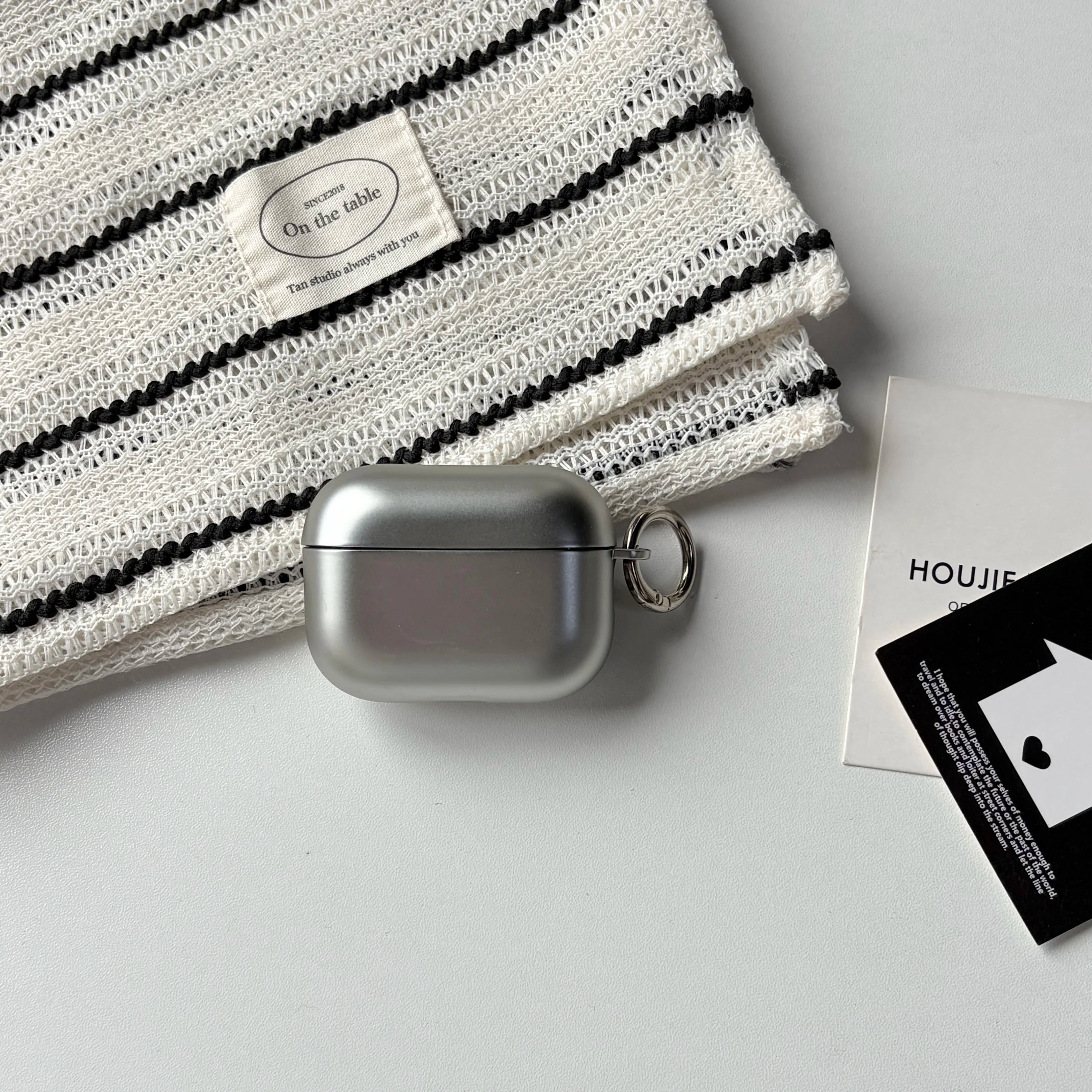 Fashion Simple Electroplated Silver Matte and Glossy Protective Earphone Case with Metal Ring for AirPods 1 2 3 4 Pro2 Pro3