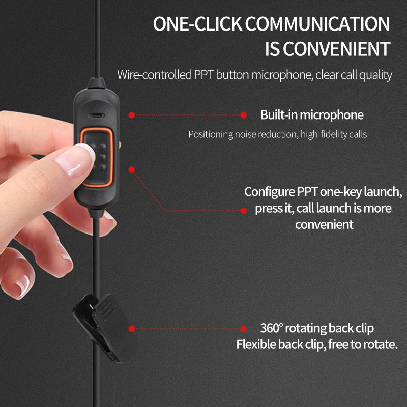 K-head Universal Headset Mic Walkie Talkie Earphones Soft Accessories for BaoFeng UV-5R UV-5RH UV-21 PRO Quansheng UV-K6