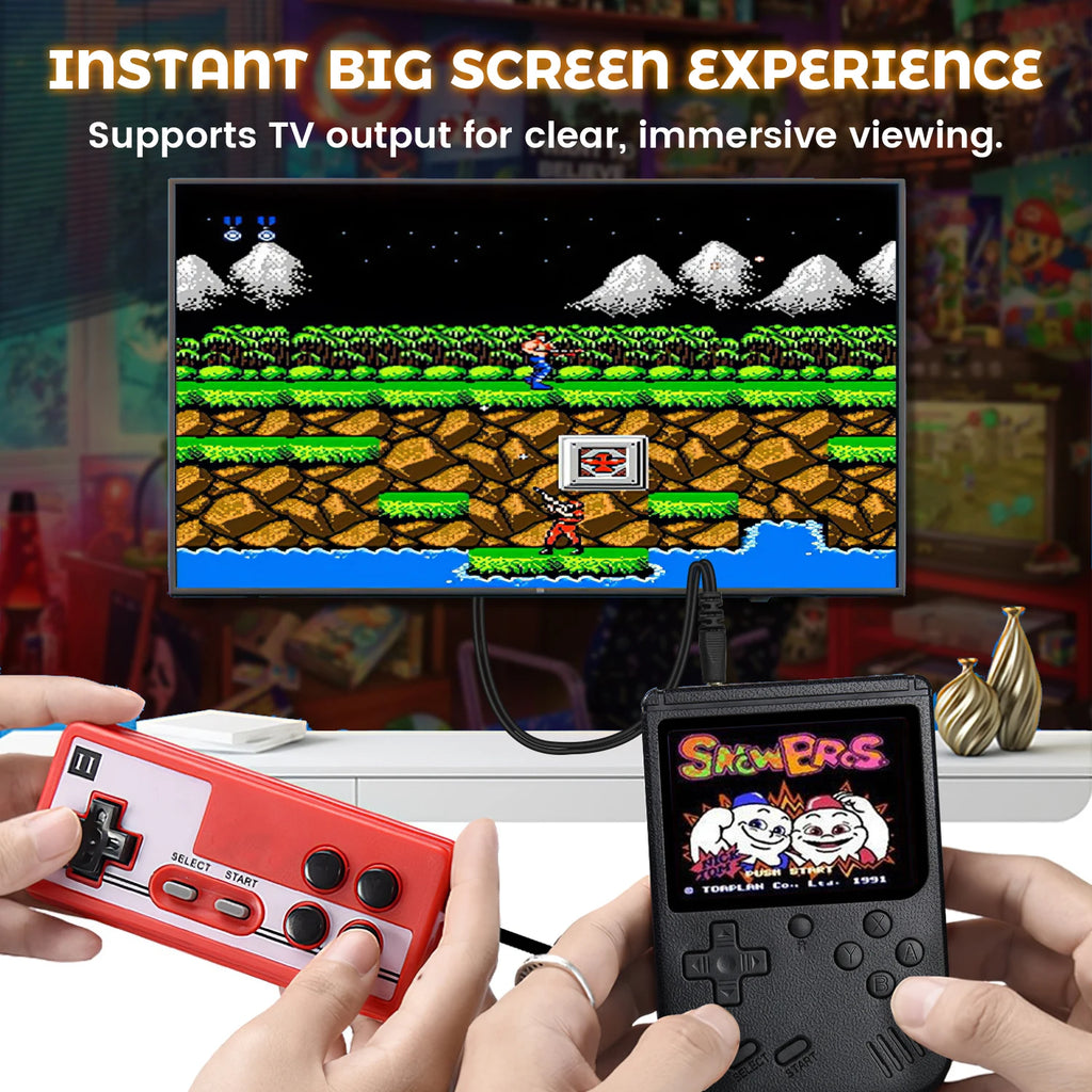 Cute Color Portable Mini Plus Handheld Video Game Console 3.0 Inch Color LCD Kids Color Game Player Built in 500 Games