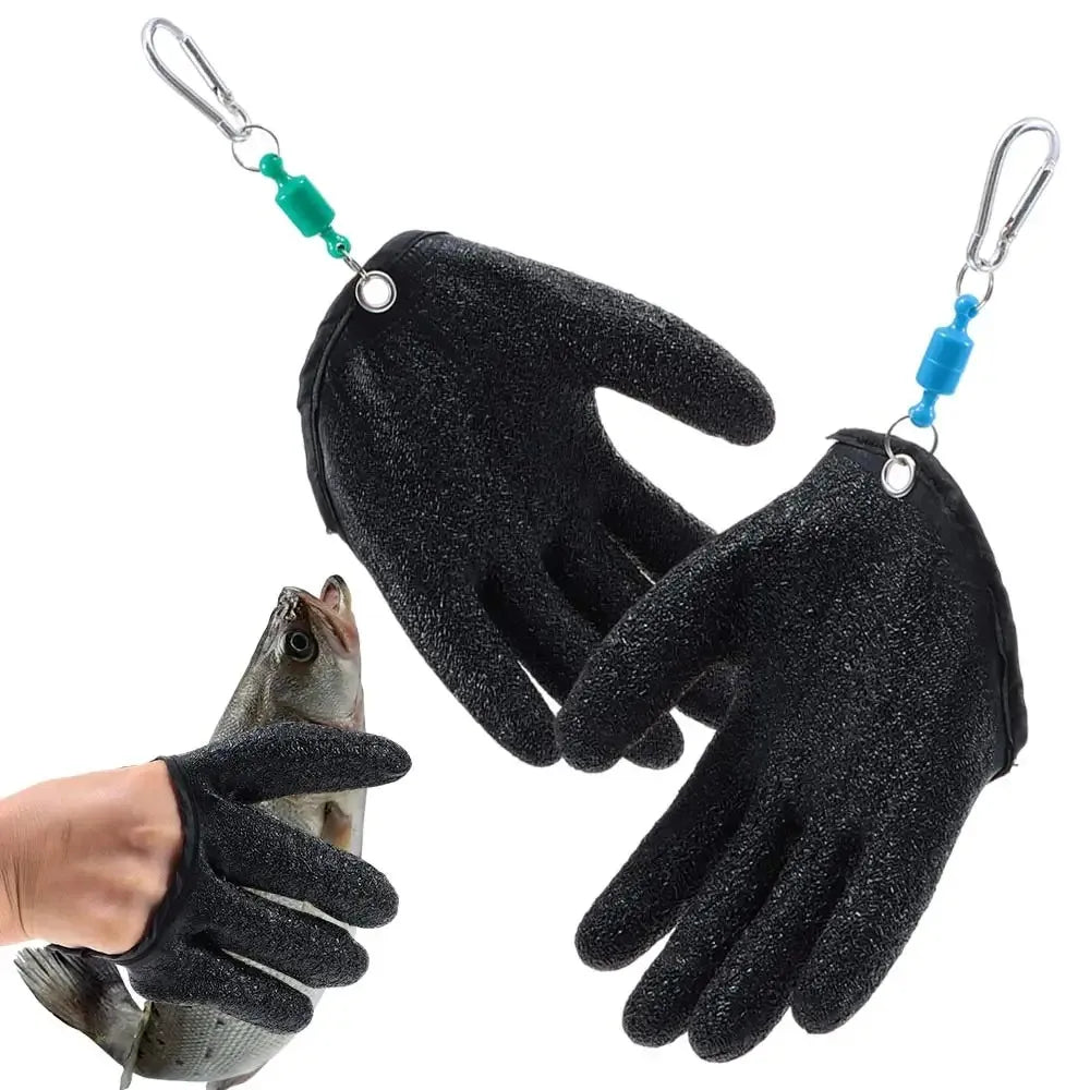 1Pc Left Or Right Professional Catch Fish Latex Hunting Gloves Fishing Glove Antiskid Protect Hand Puncture Scrapes Fisherman