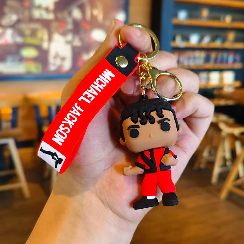 2026 Michael Jackson Keychain, Classic Dance King Pendant Key Ring, Fashion Singer Key Chain, Creative Gift for Men Women