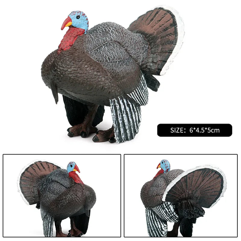 Oenux Lovely Farm Animals Hen Turkey Chook Chicken Cock Action Figure Model Figurines Poultry Miniature Educational PVC Kid Toy