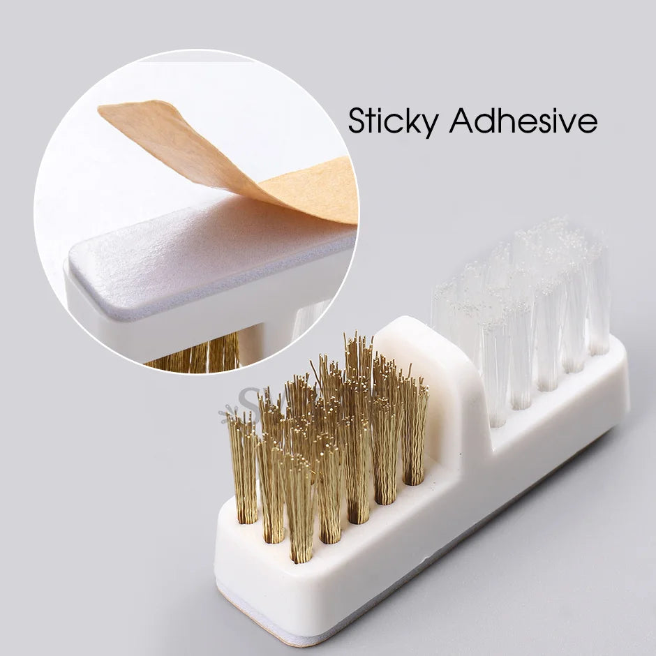 1pc Electric Nail Grinding Head Cleaning Brush Portable Manicure Drills Bits Cleanser Dual Copper Wire Brush Clean Tool Supplies