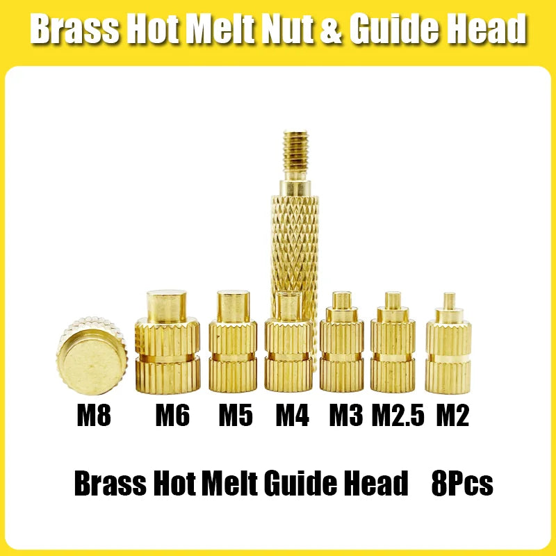 Hot Melt Brass Heat Insert Nut Iron Tip M2 M2.5 M3 M4 M5 M6 Embedded Heating Knurled Brass Inserts Nuts 3D Printer Case Notebook