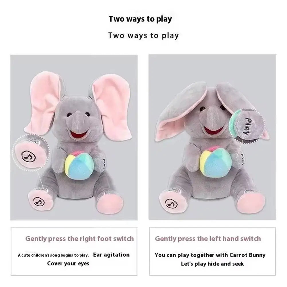 Hide-And-Seek Elephant Plush Toy Baby Interactive Singing Musical Toy For Soothing Children Head Up Training Toys Christmas Gift