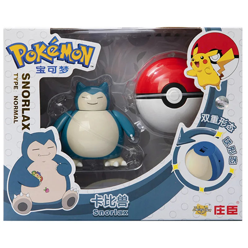 About Pokemon Anime Figure Charizard Pikachu Gyarados  Pocket Monster Figure Pokeball Action Deformation Toy Model Gift