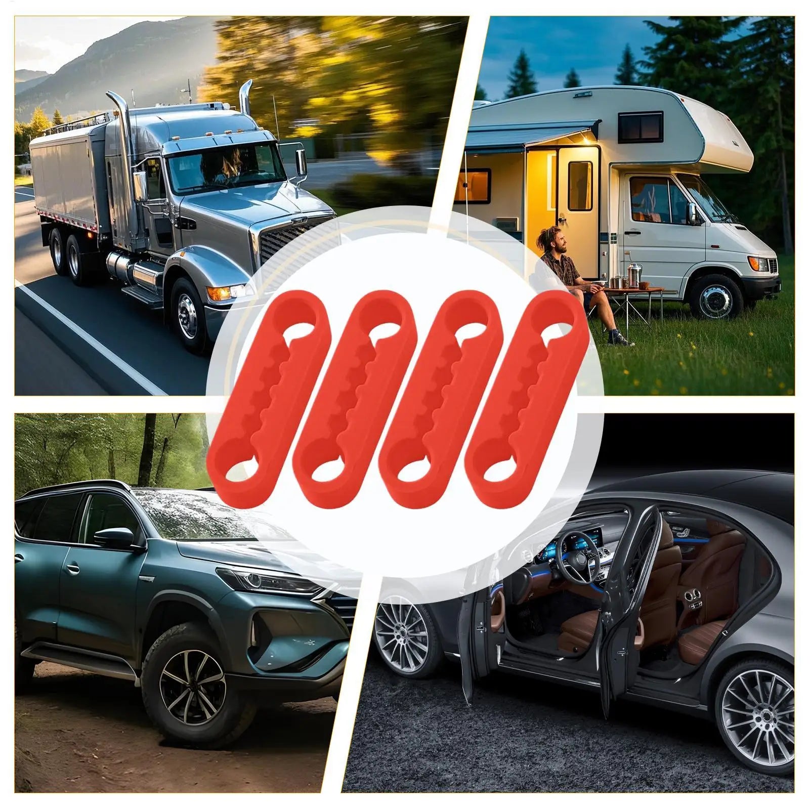 Silicone Car Door Shock Absorber Pads, Elastic Cushion Damper, Reduce Noise & Protect Paint for Car Truck SUV RV Door Edge