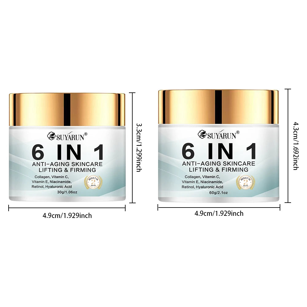 SUYARUN 6-in-1 Anti-Aging Cream - Reduces Wrinkles, Firms, Hydrates, Brightens Skin, For All Skin Types, Free Shipping.