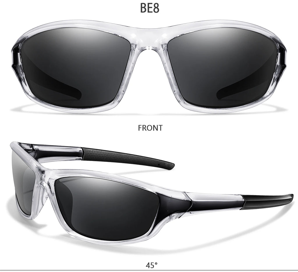 Men and Women Polarized Fishing Sunglasses Outdoor Sports Cycling Driving Hiking Eyewear Camping Travel Transparent Frame UV400
