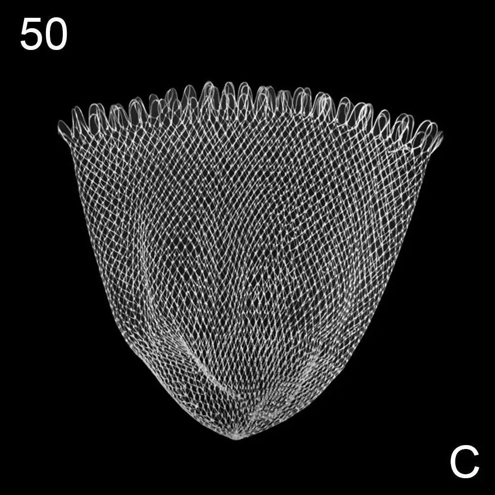 Outdoor 40/50/60/70/80cm Double Line Braided Mesh Fishing Landing Net Fishing Mesh Hole for Bass Trout Catch Luring Accessories